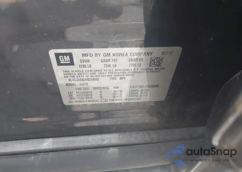 2017 Buick Encore Preferred from USA, damaged, VIN KL4CJASB0HB259502